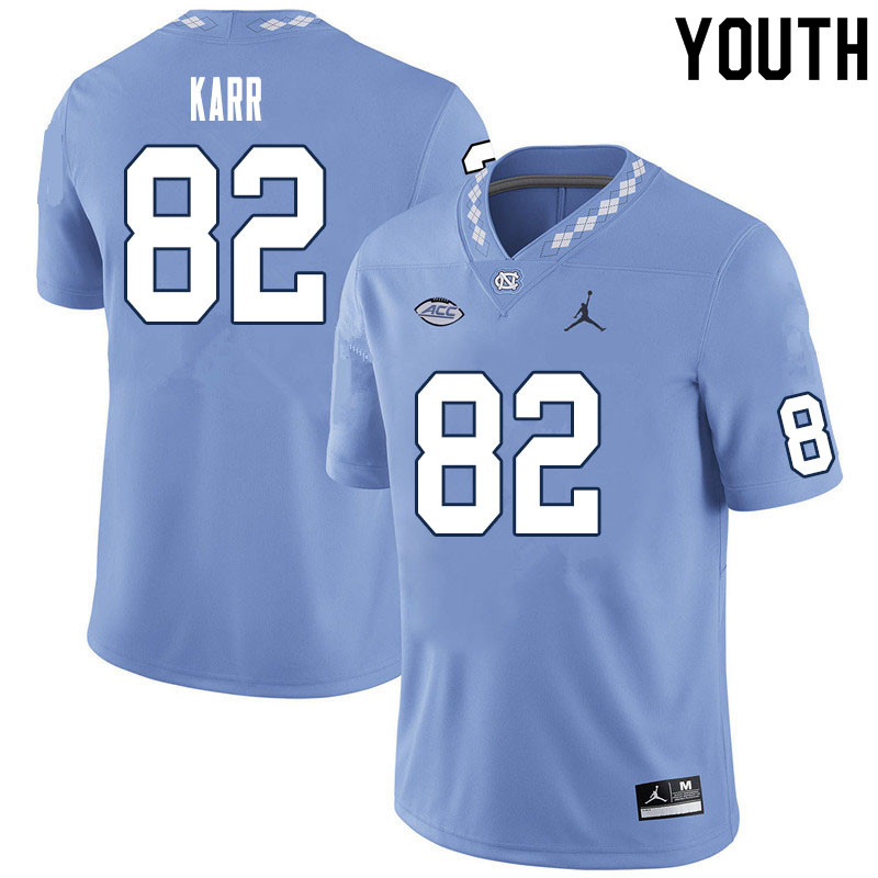 Youth #82 Kendall Karr North Carolina Tar Heels College Football Jerseys Sale-Carolina Blue